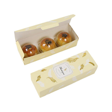 25pcs Long Strip Clamshell Packaging Box 3-Compartment Dessert Storage Box