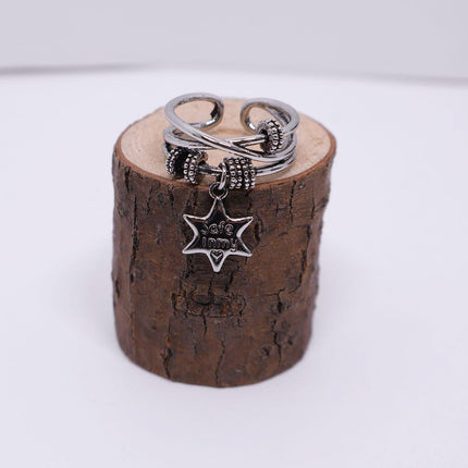 Simple Adjustable Star Opening Ring Couple Jewelry Niche Design Unisex Ring