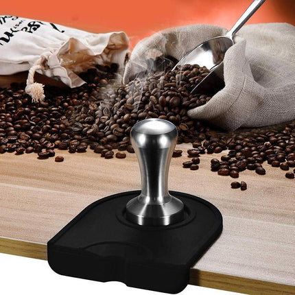 Coffee Tamper Silicone Mat Black Tamping Holder Pad Corner Dropped Edge Tools - Aimall