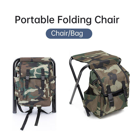 Outdoor Folding Chair Multi Functional Portable Camping Fishing Bag Stool Seat