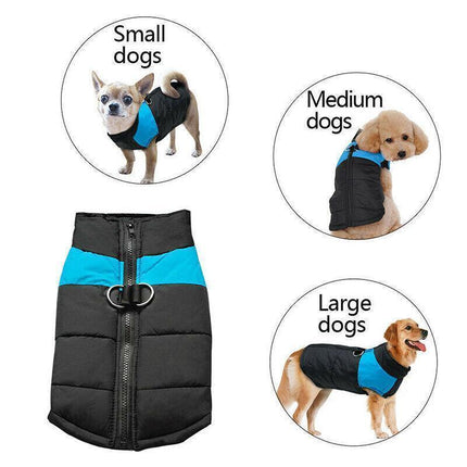 2XL Large Dog Jacket Padded Waterproof Pet Clothes Warm Windbreaker Vest Coat Winter - Aimall