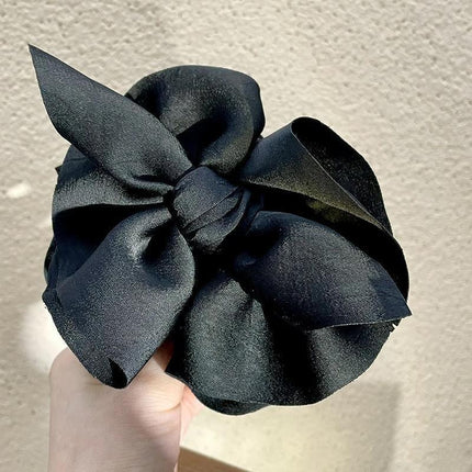 Large Double-Sided Bow-Knot Hair Claw Clip Women Stylish Big Shark Clip Black - Aimall