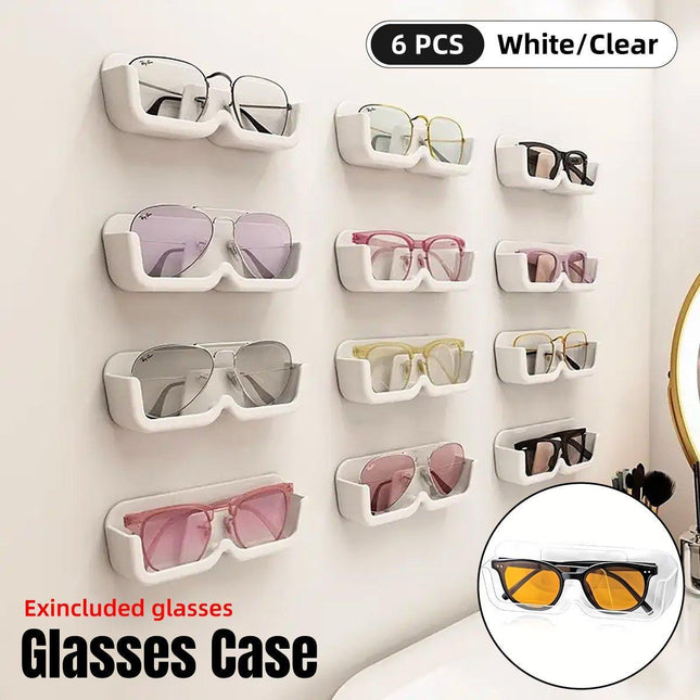 6pcs Eyeglass Organizer Wall Mounted Storage Rack Display Shelf Case Holder