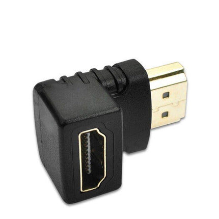 Utility HDMI Male to HDMI Female 90 Degree Right Angle Adapter Plated Converter - Aimall
