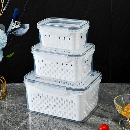 3PCS Food Storage Container Set Fridge Microwave Plastic Safe Fresh Keeping Box