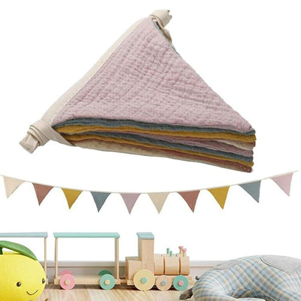 2PCS Triangle Bunting Flag Garland Hanging Flag Banner for Wedding Parties