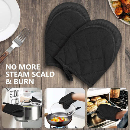 1 Pair Non Slip Oven Mitts Heat Resistant Baking Gloves for Kitchen and Cooking