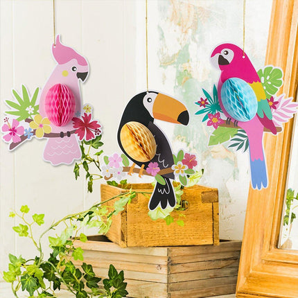6/9/12pcs Parrot Charm Party Decoration Props Tropical Theme Decor Accessories