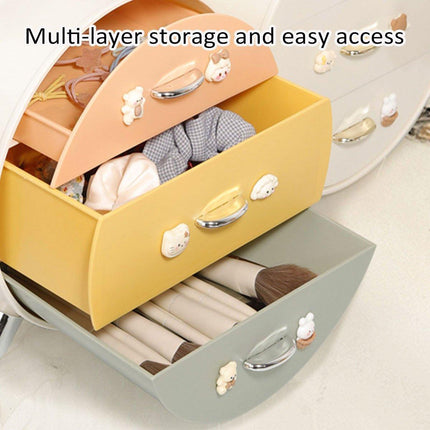 Large Multi-functional Makeup Storage Organizer Rabbit Decor Drawer Cosmetic Box