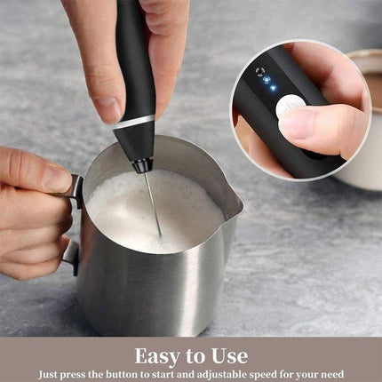 USB Rechargeable Electric Egg Beater Milk Coffee Frother Drink Foamer Mixer Tool - Aimall