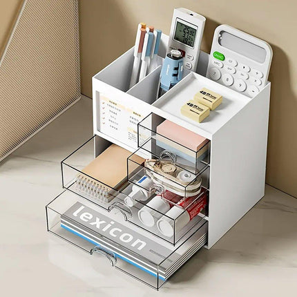 Clear Desktop Organiser Drawer Storage Shelf for Office Home Supplies Durable