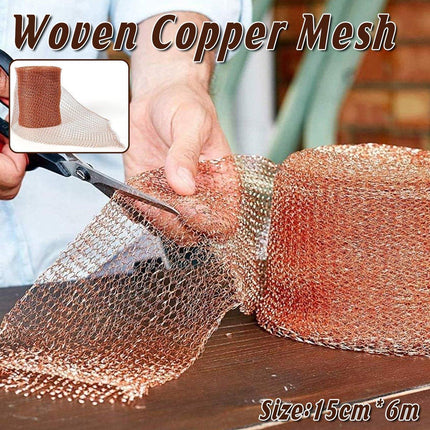 6 Metres Pure Copper Mesh Knitted Soffit Mesh Rats Rodent Slug Snail Control
