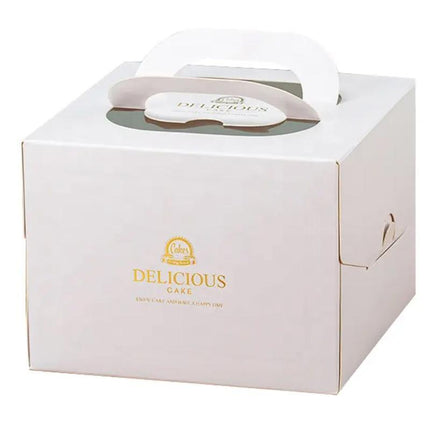 30PCS White Portable Cake Boxes Display Window Packing Case Party with Handle Birthday - Aimall