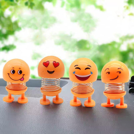 Emoji Car Expression Decoration Shaking Head Auto Cartoon Ornament Spring Swing - Aimall