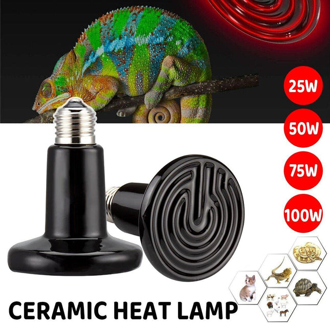 2X Ceramic Infrared Heat Lamp Bulbs for Reptiles and Terrariums