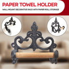 Vintage Iron Toilet Paper Towel Roll Holder Bathroom Wall Mount Rack Black New