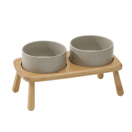 Ceramic Elevated Dog Bowl Anti-Slip Double Bowl for Small Medium Large Dogs