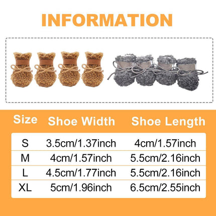 Winter Pet Dog Snow Boots Teddy Puppy Non-Slip Cotton Shoes Warm Puppy Foot