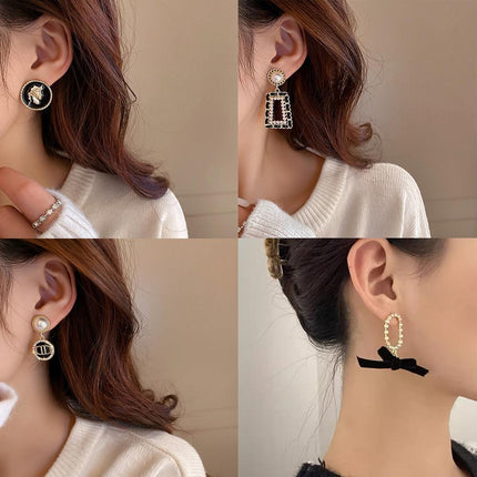 Gorgeous Vintage Black White Earrings Various Styles Women Jewelry Best Gift - Aimall