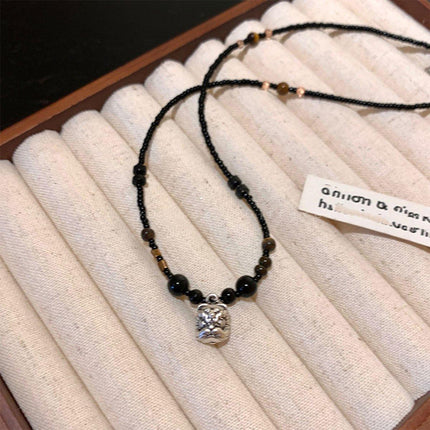 Handmade Beaded Collarbone Necklace for Women Luxury Couple Niche Neckchain