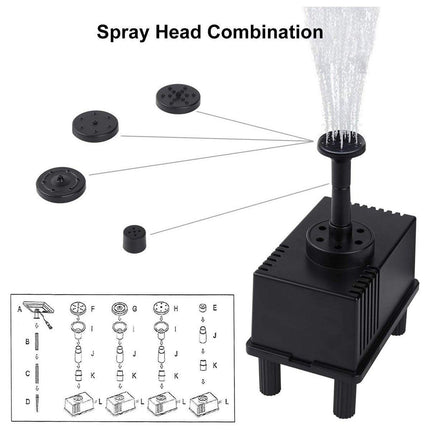 Solar Powered Water Fountain Pump Garden Pond Submersible Filter Fish Tank Kit