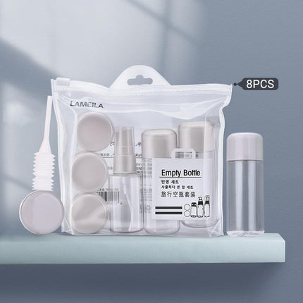 8 Pcs Travel Size Bottle Container Liquid Toiletry Leak-Proof Clear Bottles Set - Aimall