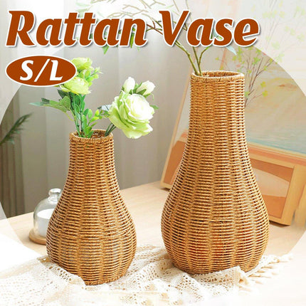 Imitation Rattan Woven Vase Decorative Flower Vase Arrangement for Home Decor