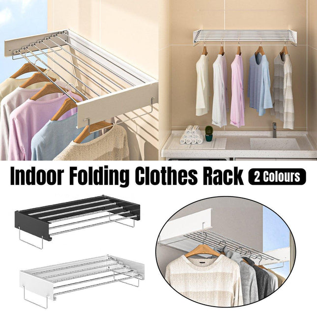 Foldable Wall Hanging Clothes Drying Rack Invisible Balcony Towel Laundry Rack