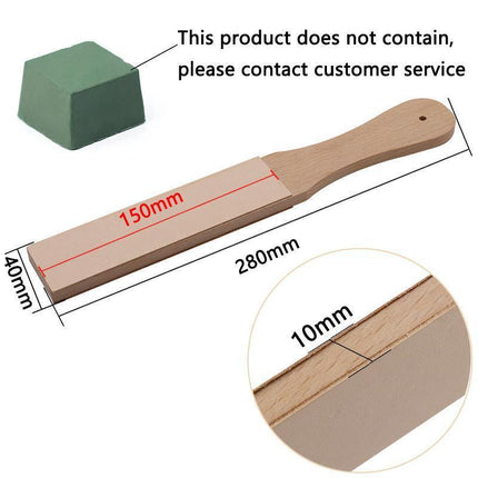 Dual Sided Leather Blade Strop Cutter Razor Sharpener Polishing Wooden Handle HG - Aimall