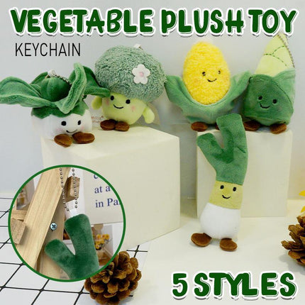Vegetable Keychain Plush Realistic Food Simulation Soft Stuffed Kids Toy Keyring - Aimall