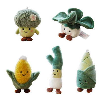 Vegetable Keychain Plush Realistic Food Simulation Soft Stuffed Kids Toy Keyring - Aimall