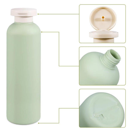 5PCS Green Squeeze Bottles Refillable Plastic Liquid Soap Lotion Travel Use
