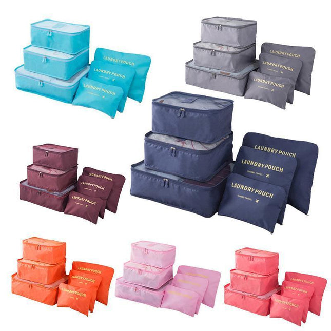 6PCS/Set Suitcase Storage Bags Luggage Organiser Clothes Packing Travel Cubes - Aimall