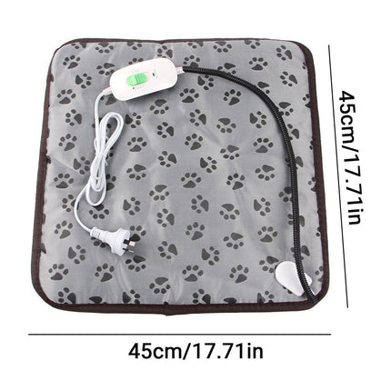 Electric Pet Heating Pad Waterproof Cover Heated Mat Dogs Cats Bed Blanket - Aimall