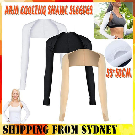 UV Sun Protection Arm Cooling Shawl Sleeves with Finger Hole for Women Outdoor - Aimall