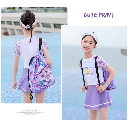 Children Waterproof Swim Backpack Durable Storage Bag Beach Pool Outdoor Travel - Aimall