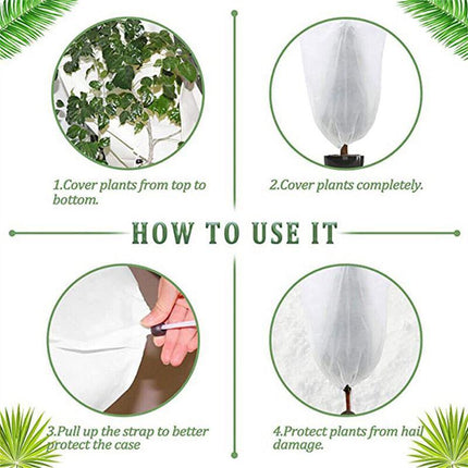 Plant Cover Freeze Frost Protection Bag Drawstring Garden Shrubs Bag Reusable - Aimall