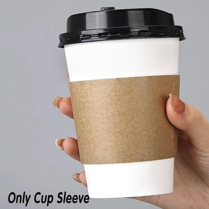 200X Coffee Cup Sleeves Kraft Paper Disposable Corrugated For Hot Or Cold 8/9CM