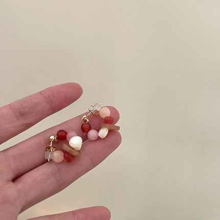 Vintage Coloured Natural Stone Beaded Earrings Boho Jewelry for Women Fashion