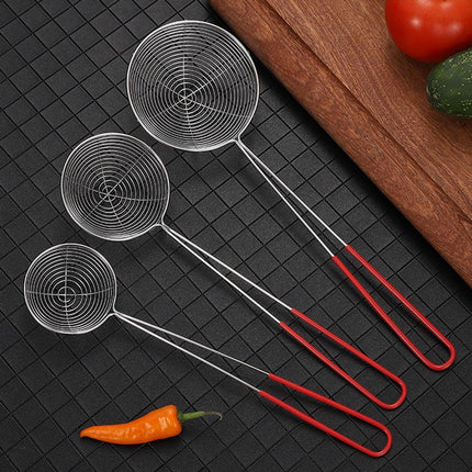 3X Stainless Steel Slotted Filter Spoon MilkTea Kitchen Tool OilSkimmer Strainer