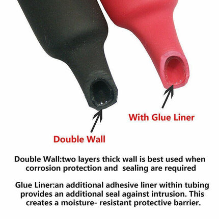 Grade Marine Heat Shrink Tubing 3:1 Wire Sleeve Glue Inside Fast Wrap Insulation Black - Aimall