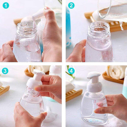 6Pcs 250ml Foaming Bottle Push Pump Portable Hand Sanitizer Foaming Dispenser