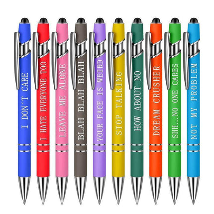 Funny Pens Swear Word Pen Set Black Ink Writing Pen Funny Office Diary Gift NEW - Aimall