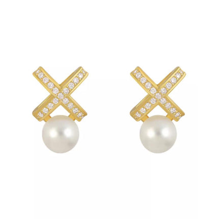 Vintage Faux Pearl Stud Earrings Fashion Jewelry Elegant Retro Earring