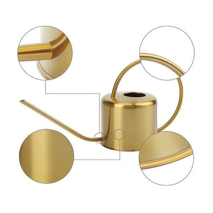 Large Capacity Metal Watering Kettle Retro Garden Spray Pot with Long Spout
