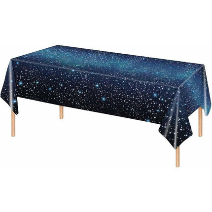 2PCS Starry Night Galaxy Theme Disposable Tablecloth Set Star Party Decor