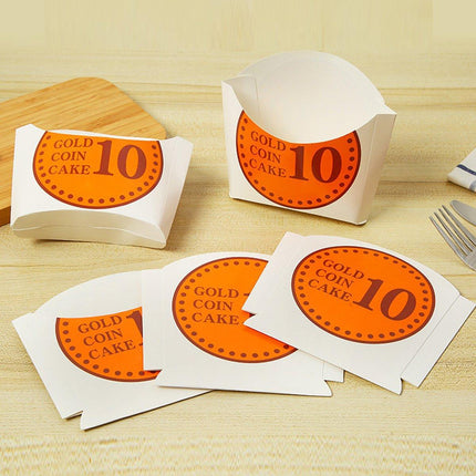 100pcs Collapsible Gold Coin Bread Packing Boxes for Bakery Gift Packaging