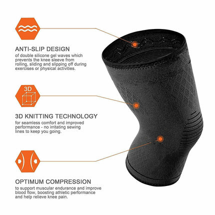 AOLIKES®3D Weaving Knee Support Brace Sleeve Sports Joint Kneelet Leg Breathable Red - Aimall
