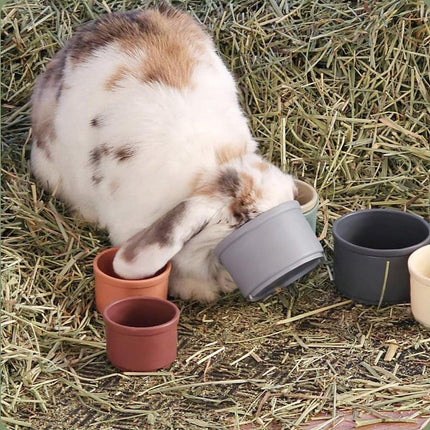 8Pcs Interactive Bunny Nesting Cups Set for Small Animals Enrichment Play Toys