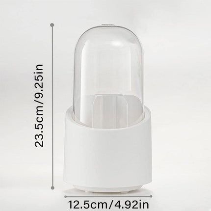 2PCS Large Capacity 360 Degree Rotating Makeup Brush Storage Box Dustproof with Lid